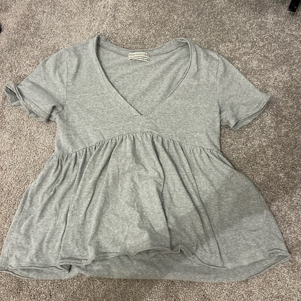 Urban outfitters Gray V-Neck Women's Top